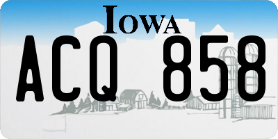 IA license plate ACQ858