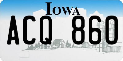 IA license plate ACQ860