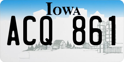 IA license plate ACQ861