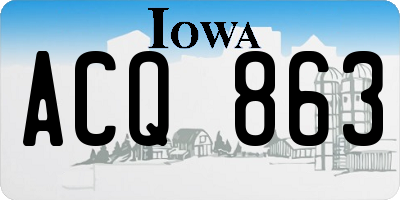 IA license plate ACQ863