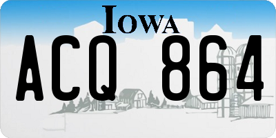 IA license plate ACQ864