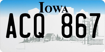 IA license plate ACQ867