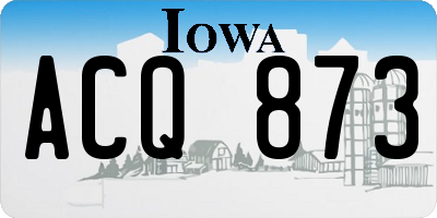 IA license plate ACQ873