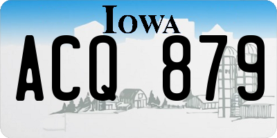 IA license plate ACQ879