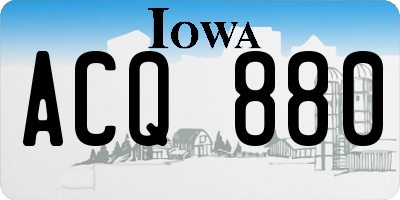 IA license plate ACQ880