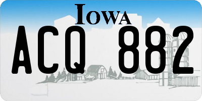 IA license plate ACQ882