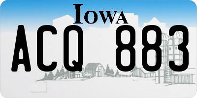 IA license plate ACQ883