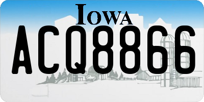 IA license plate ACQ8866