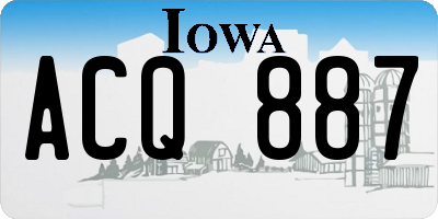 IA license plate ACQ887