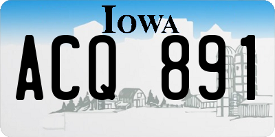 IA license plate ACQ891
