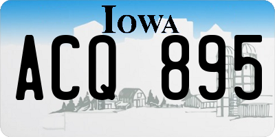 IA license plate ACQ895