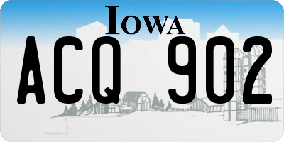 IA license plate ACQ902