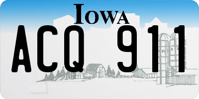 IA license plate ACQ911