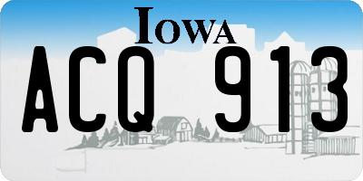 IA license plate ACQ913