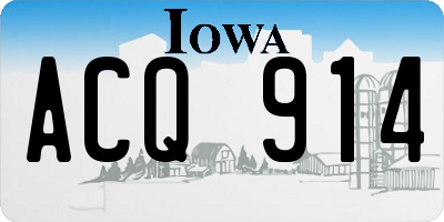 IA license plate ACQ914