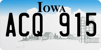 IA license plate ACQ915