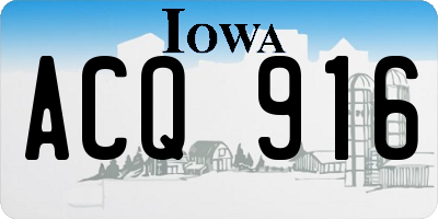 IA license plate ACQ916