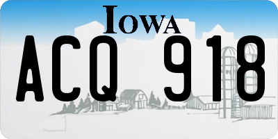 IA license plate ACQ918