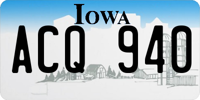 IA license plate ACQ940