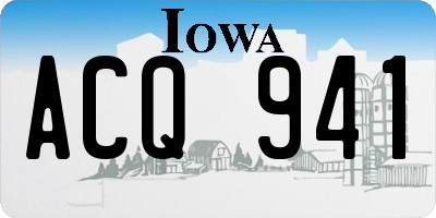IA license plate ACQ941