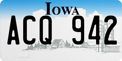 IA license plate ACQ942