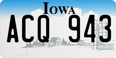 IA license plate ACQ943