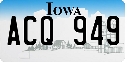 IA license plate ACQ949