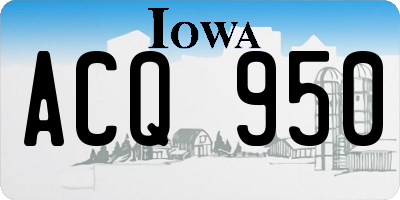 IA license plate ACQ950