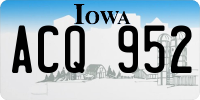 IA license plate ACQ952