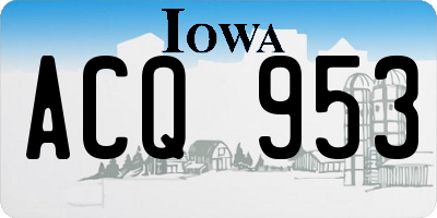 IA license plate ACQ953