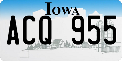 IA license plate ACQ955