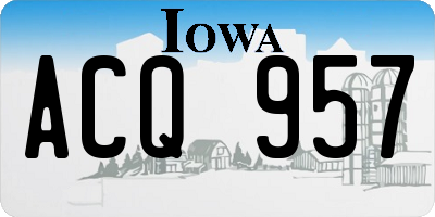 IA license plate ACQ957