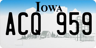 IA license plate ACQ959