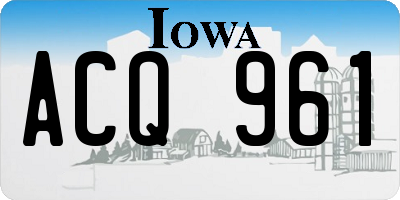 IA license plate ACQ961