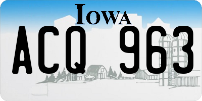 IA license plate ACQ963