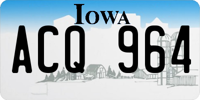 IA license plate ACQ964