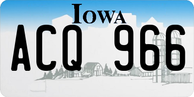 IA license plate ACQ966