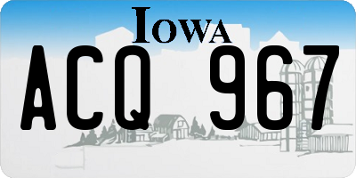 IA license plate ACQ967