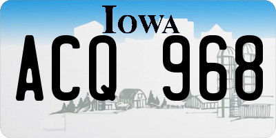 IA license plate ACQ968