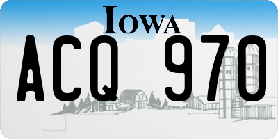IA license plate ACQ970