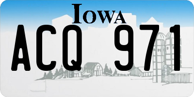 IA license plate ACQ971
