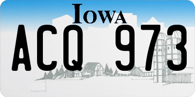 IA license plate ACQ973
