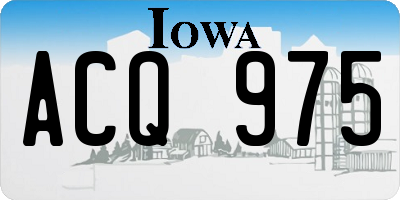 IA license plate ACQ975