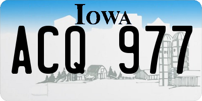 IA license plate ACQ977