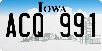 IA license plate ACQ991