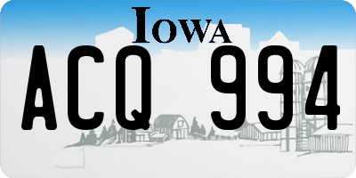 IA license plate ACQ994