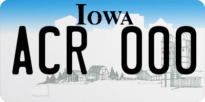 IA license plate ACR000