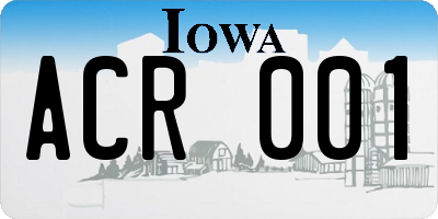 IA license plate ACR001