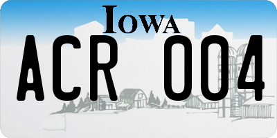 IA license plate ACR004