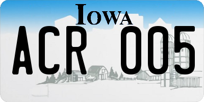 IA license plate ACR005